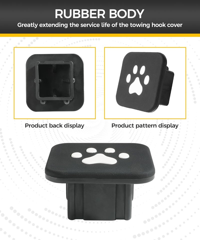 UBOG Hitch Cover,Car Accessories Trailer Hitch Covers,Tow Hitch Covers,2 Inch Receiver Hitch Cover,Rubber Heavy Duty Trailer Hitch Tube Cover Plug,Suitable for Most Cars Trucks ATV (Cat's Paw) - Image 3